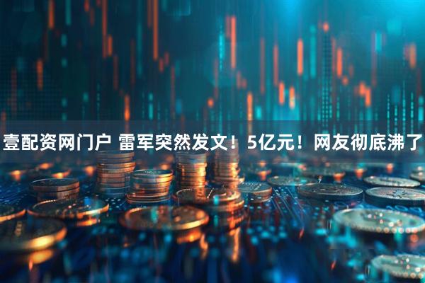 壹配资网门户 雷军突然发文！5亿元！网友彻底沸了